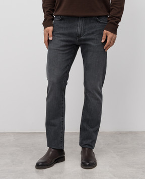 ISAIA Серые джинсы с патчем эмблемы PND002DJ127