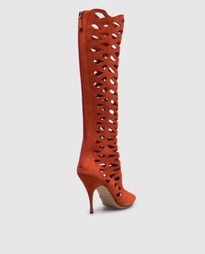 Brian Atwood Помаранчеві замшеві чоботи ELECTRA ELECTRA