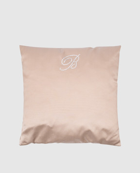 Blumarine Бежевая декоративная подушка Tortora с кристаллами Swarovski H0000210016