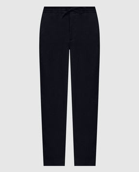 Canali Синие брюки из льна AE04999U7003