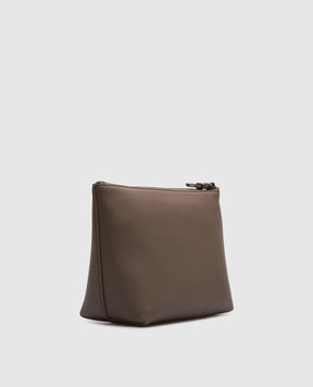 Brunello Cucinelli Коричневий шкіряний клатч з логотипом MWEID2716