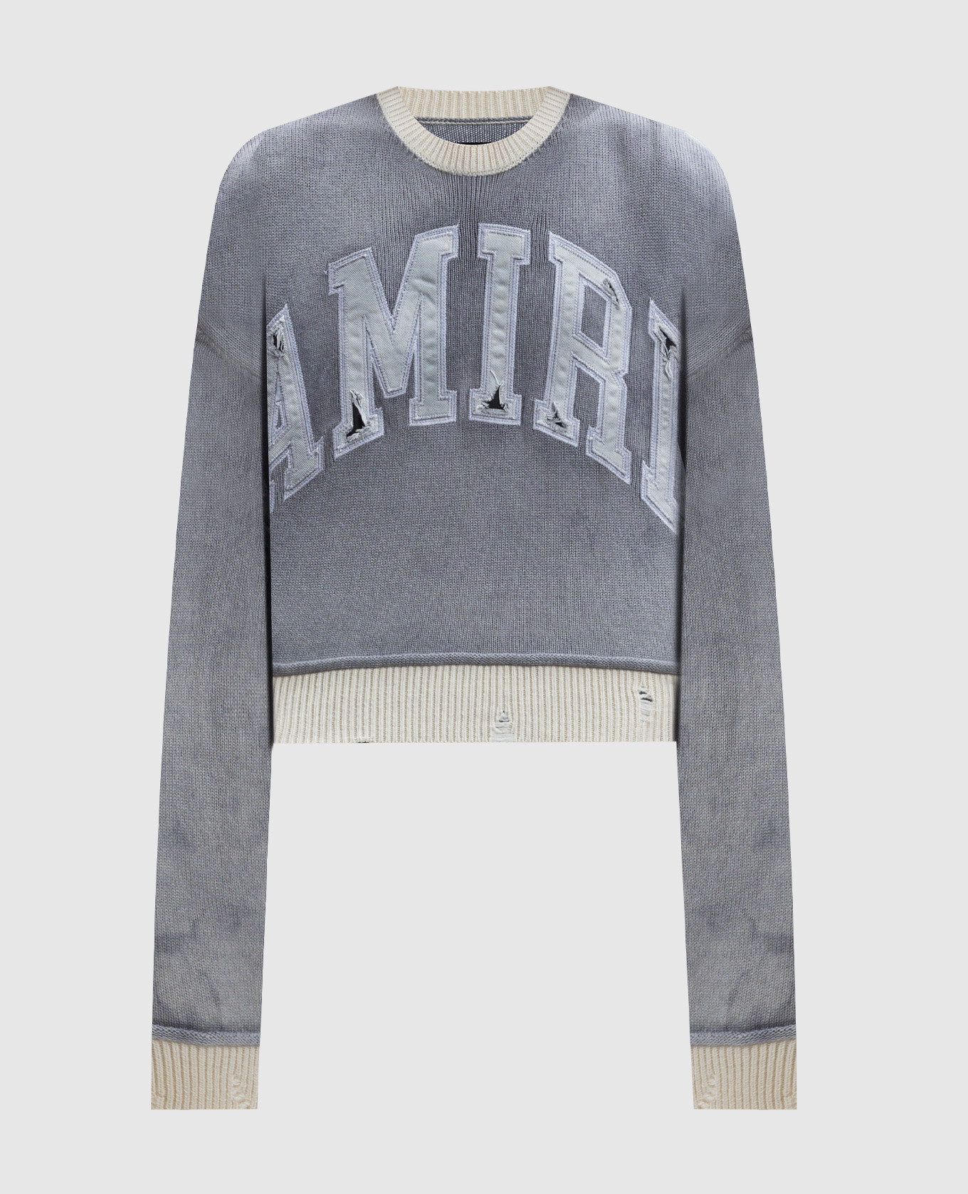 

Серый свитер из кашемира с винтажным эффектом, Свитера