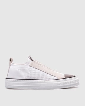 Brunello Cucinelli Белые кеды с цепочкой мониль MZ49G2940