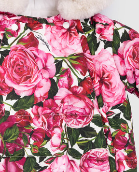 Dolce&Gabbana Детский розовый комбинезон в цветочный принт. L2JO3GISMID