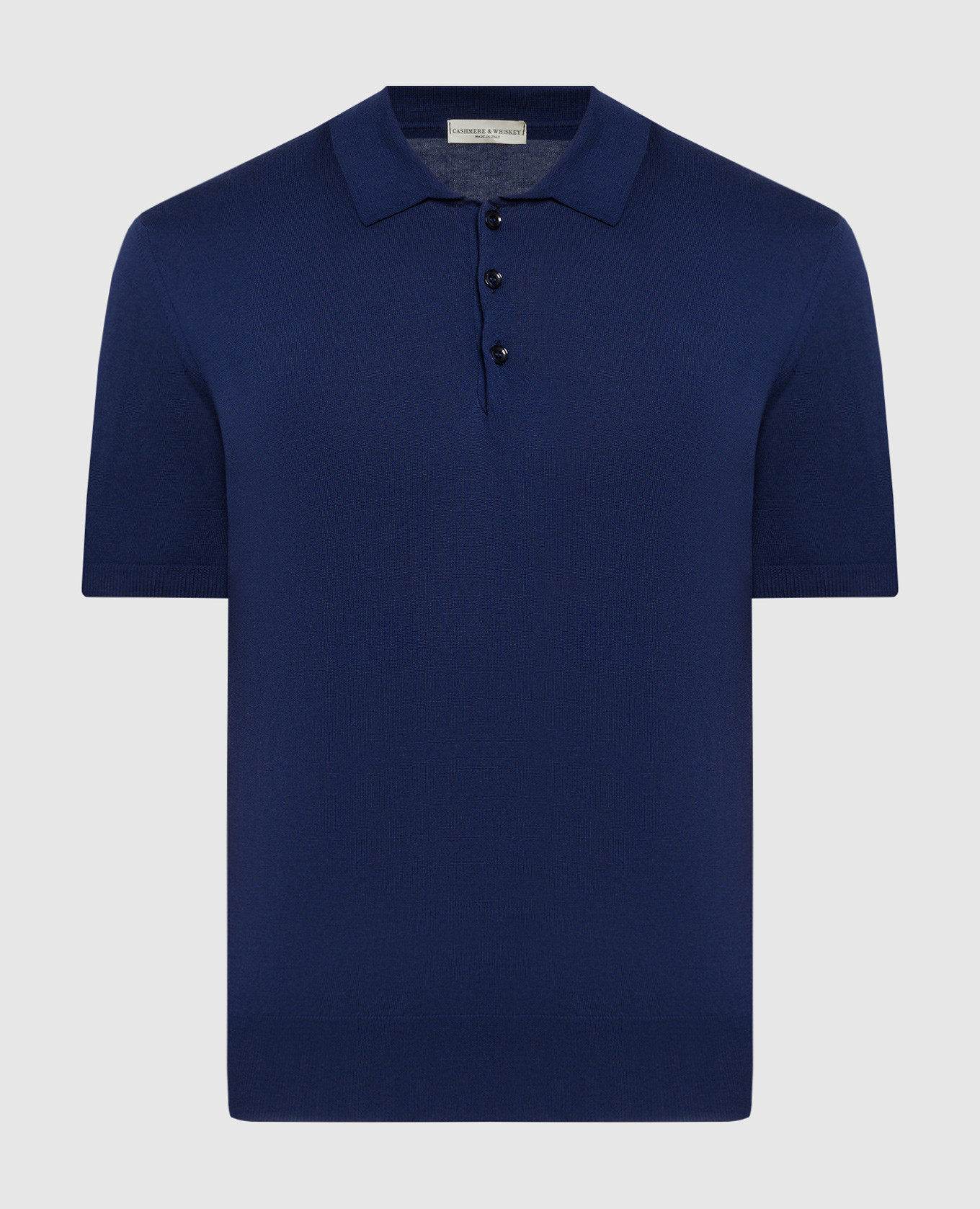 Purple polo shirt with silk and cashmere