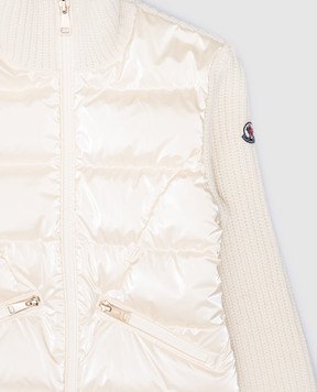 Moncler ENFANT Дитяча бежева комбінована куртка з логотипом J29549B00011M12411214