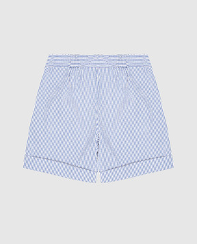 Balmain Детские синие шорты в полоску BW6629P0487