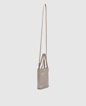 Gianni Chiarini Бежевая кожаная сумка Camilla с логотипом BS9590COMMGRN