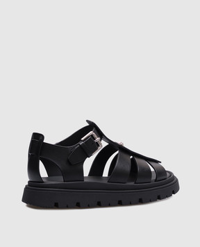 Versace Детские черные кожаные сандалии Medusa 10179051A001383438
