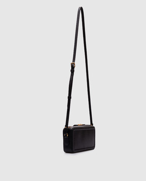 Valentino Черная кожаная сумка кросс-боди ALLTIME с металлической эмблемой VLogo Signature 6W2P0AI5RZR
