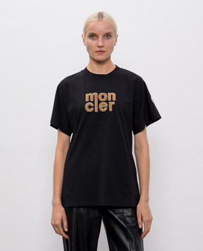 Moncler Чорна футболка з логотипом K20938C0002889AUO