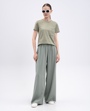 Max Mara Зелена футболка PAPAIA з вишивкою монограми логотипа PAPAIA