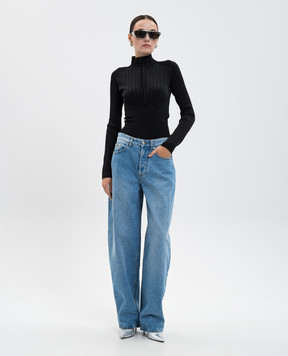 Thierry Mugler Синие джинсы со шнуровкой и патчем логотипа 25F6PA0487211