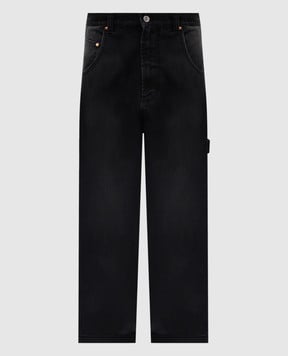 Vetements Чорні джинси з ефектом потертості UH76DP250B2