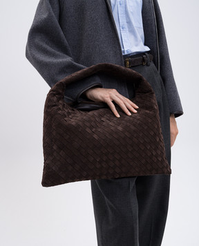 Bottega Veneta Коричневая замшевая сумка-хобо Hop 796262V1QE3