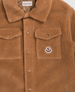 Moncler ENFANT Дитяча коричнева куртка в стилі сорочки K29542F00006809BY1214