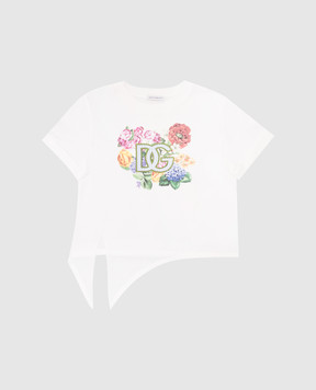 Dolce&Gabbana Белая футболка с нашивкой монограммы логотипа L5JTOZG7O2A46