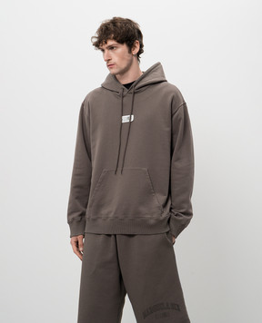 Maison Margiela MM6 Коричневые худи с патчем логотипа SH0GU0018M25012