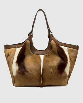 Gianni Chiarini Коричнева шкіряна сумка Dua сафарі BS12022SPBOK