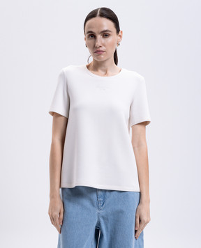 Max Mara Біла футболка TUBO з вишивкою логотипа TUBO