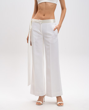 Victoria Beckham Білі штани кльош з вовною 1125WTR006040A