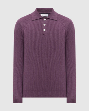 Brunello Cucinelli Фіолетовий светр з кашеміру в рубчик M2274115