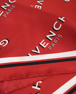 Givenchy Червона хустка із шовку в принт логотипа 710009495001