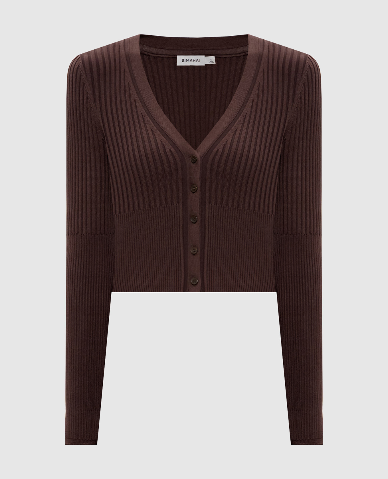 

Коричневый кардиган Ailany в рубчик, Кардиганы