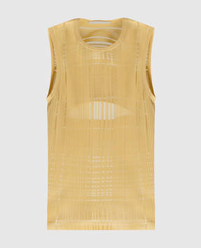 Helmut Lang Жовтий топ з фігурним вирізом O04HW704BUTTER