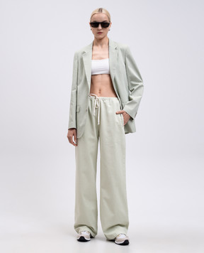 Maison Margiela MM6 Зелені штани з вишивкою логотипа S62KB0235S30653