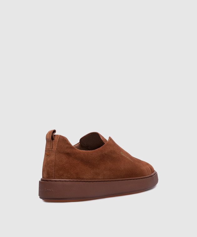 Santoni Коричневі замшеві сліпони MBCD21995CINTSEY зображення 3