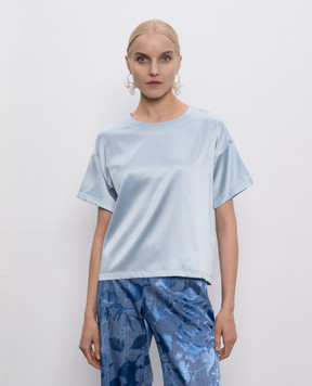 Ermanno Scervino Голубой топ из шелка D462L756HKC