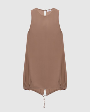 Brunello Cucinelli Бежевий топ із шовку M0C59E0100y