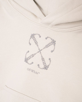 Off-White Дитяче бежеве худі з фактурним принтом Arrow OGBB00AS25FLE001