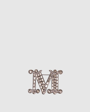 Max Mara Серая брошь Bath2 с кристаллами BATH2