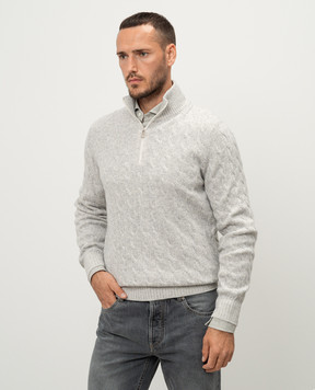 Brunello Cucinelli Серый свитер из кашемира M22700604
