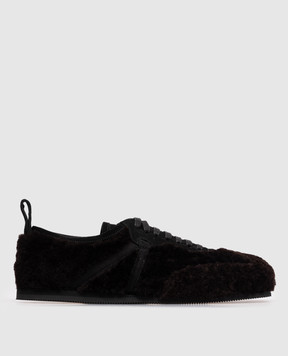 Ann Demeulemeester Коричневые кроссовки Siru из овчины B0012567FR008
