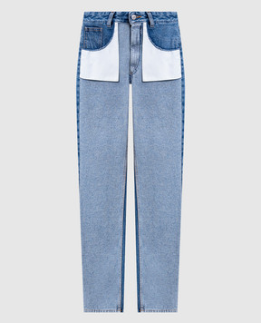 Maison Margiela MM6 Сині джинси з ефектом вивороту S52LA0256M30018