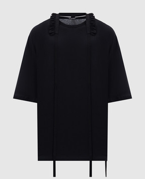 Ann Demeulemeester Черная футболка Danvald с воротником B0013223FA206