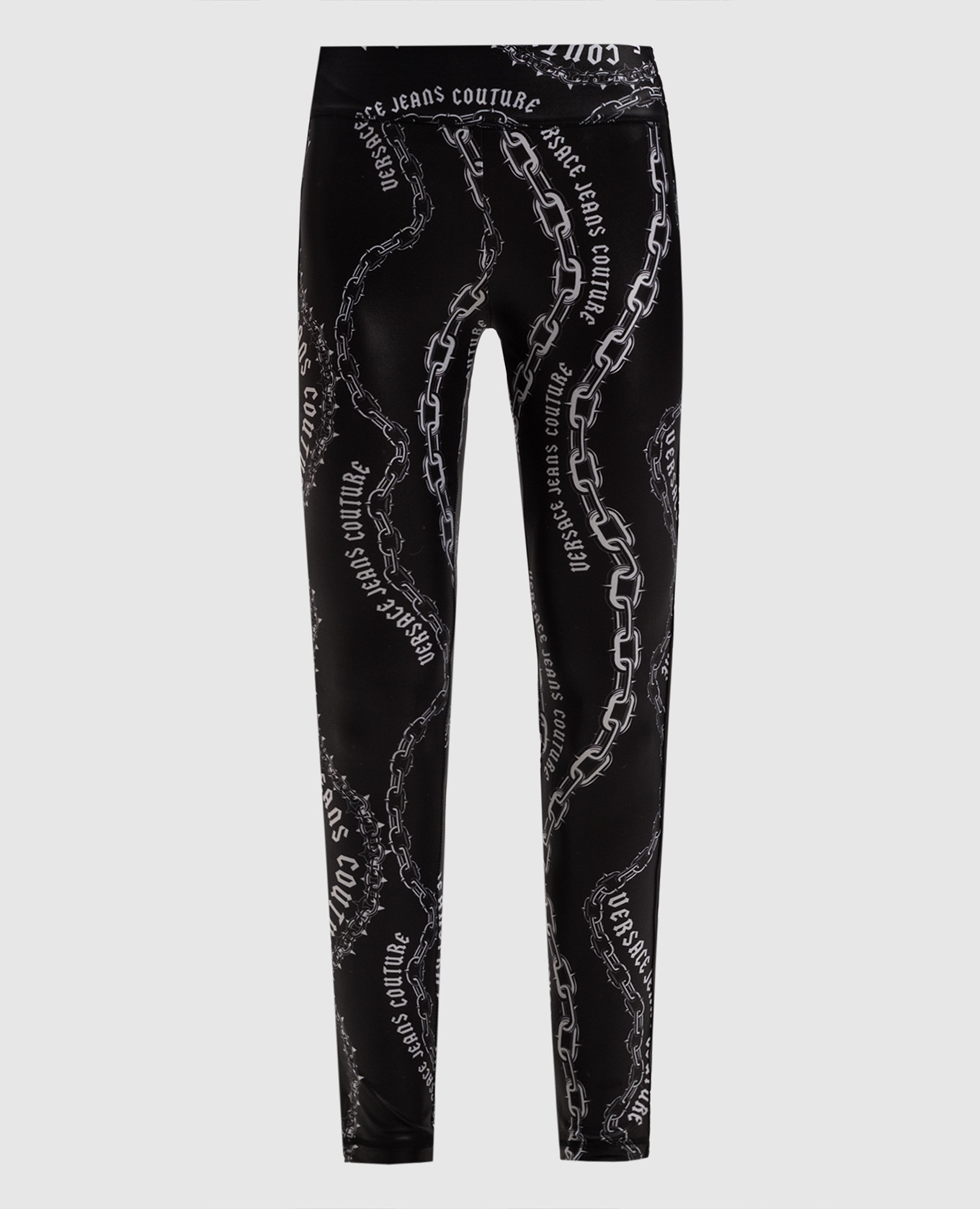 

Черные леггинсы в принт Chain Couture, Черный, Леггинсы