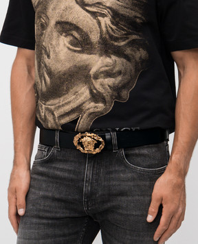 Versace Черный кожаный пояс Medusa 1021519DVTP1