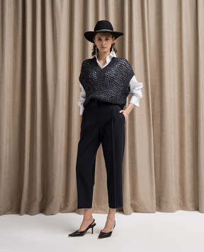 Brunello Cucinelli Сині штани з вовною  MPW07P8308