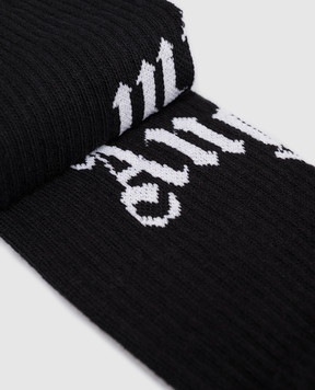 Palm Angels Чорні утеплені шкарпетки з логотипом PMRA008F25FAB002