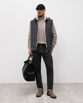Brunello Cucinelli Серый пуховый жилет из шерсти MM4701656