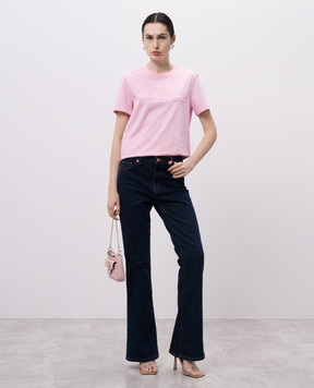 Versace Розовая футболка с нашивкой логотипа 10189811A13616