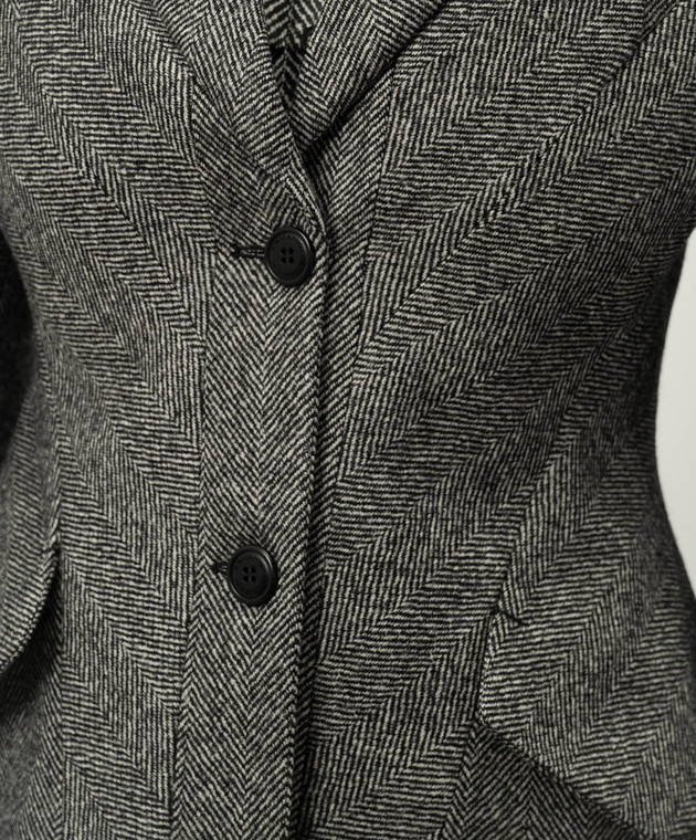 Ermanno Scervino Серый жакет с шерстью в узор D456I305QAV изображение 5