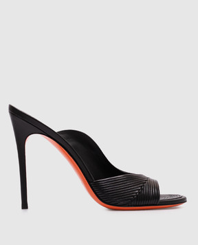 Santoni Чорні шкіряні мюлі WHLL71571HA2TONL