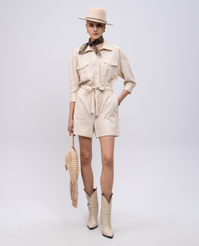 Twinset Бежевый комбинезон с льном 251LM2QAA