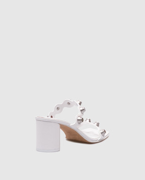 Alexander Wang Білі шкіряні мюлі Rexa із заклепками 30125S012