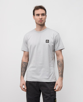 Stone Island Серая футболка с логотипом K1S152100039S0013